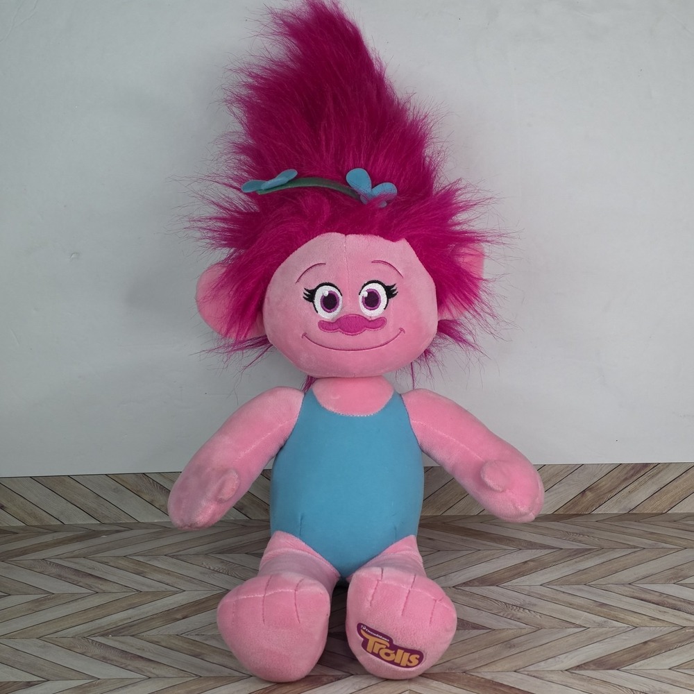 Build a Bear Dreamworks Trolls Princess Poppy 23" Pink Plush Doll Battery's Dead